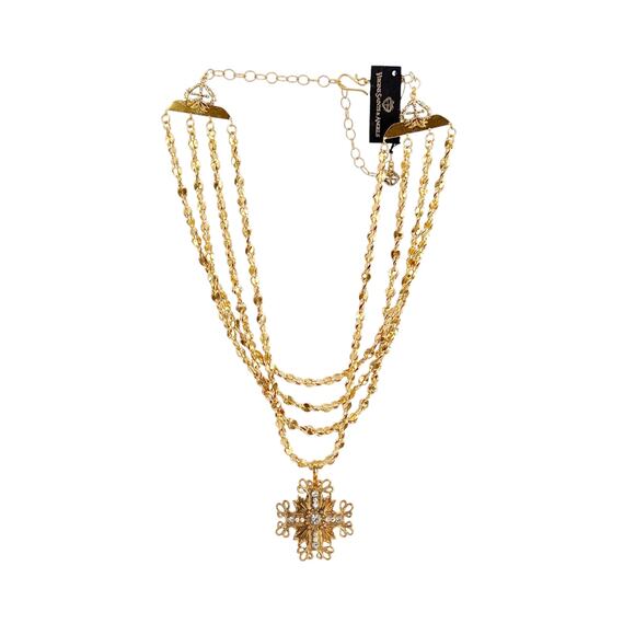 VIRGINS SAINTS & ANGELS VSA Love Chain Necklace with Electra Medallion Gold - Picture 5 of 7